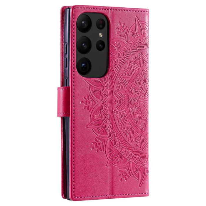 Bild 5, Samsung Galaxy S23 Ultra Fodral Mandala Läder Rosa