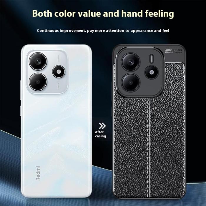 Bild 3, Xiaomi Redmi Note 14 5G Skal Litchi Textur Svart