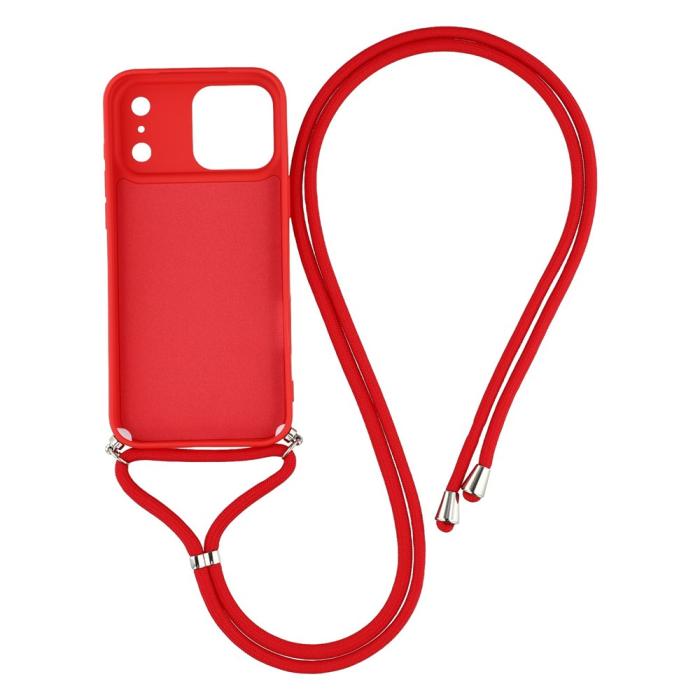 Bild 2, iPhone 17 Pro Skal Med Mobilsnöre TPU Röd