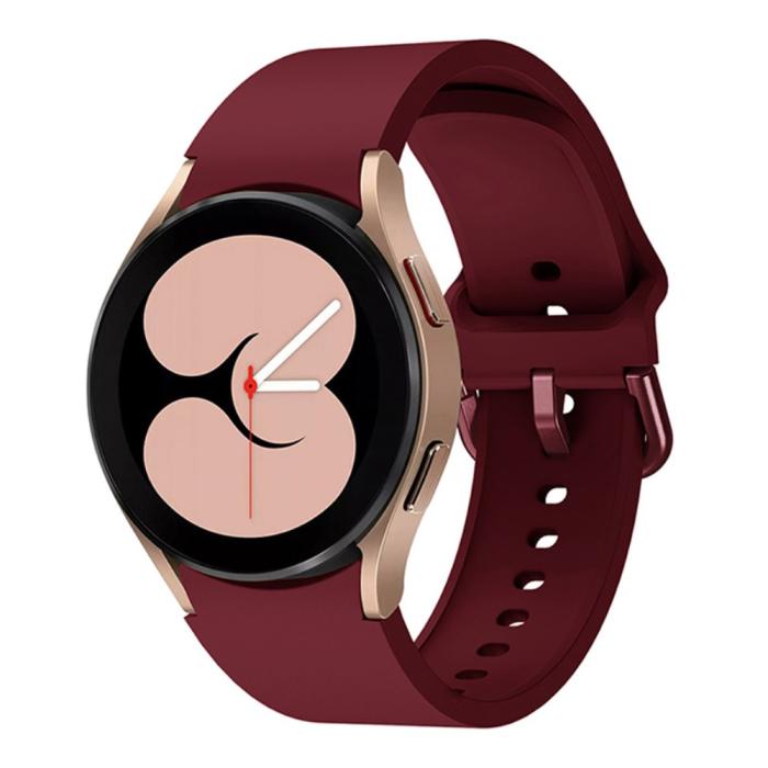 Bild 3, Silikon Armband För Galaxy Watch 4/5/5 Pro/6/7/FE Vinröd
