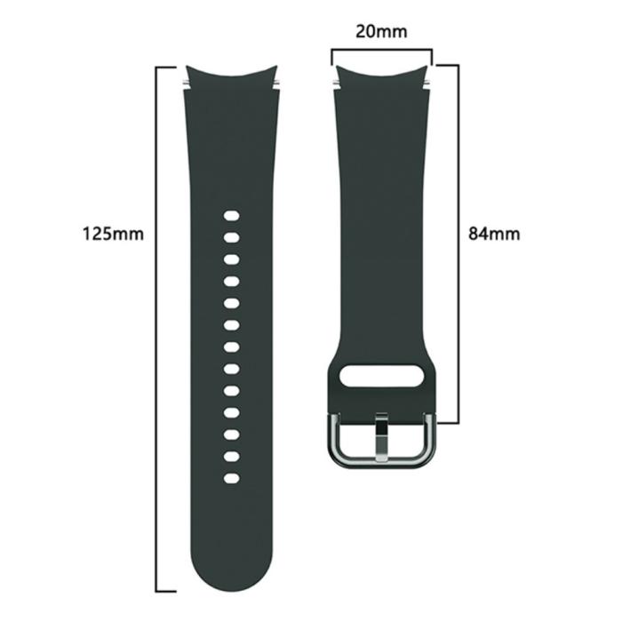 Bild 4, Silikon Armband För Galaxy Watch 4/5/5 Pro/6/7/FE Mörk Grön