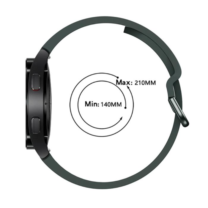 Bild 5, Silikon Armband För Galaxy Watch 4/5/5 Pro/6/7/FE Mörk Grön