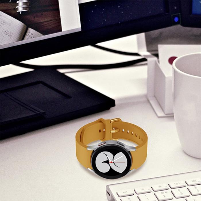Bild 6, Silikon Armband För Galaxy Watch 4/5/5 Pro/6/7/FE Gul