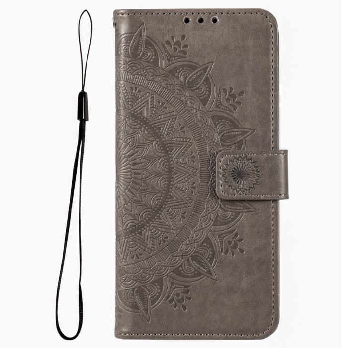 Bild 4, Motorola Moto G54 5G Fodral Mandala Läder Grå