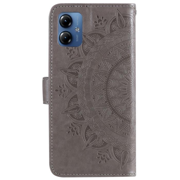 Bild 5, Motorola Moto G54 5G Fodral Mandala Läder Grå