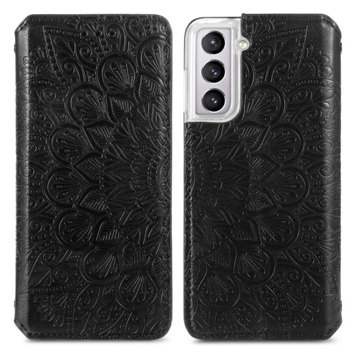 Bild 2, Samsung Galaxy S22 Fodral Mandala Flip Läder Svart