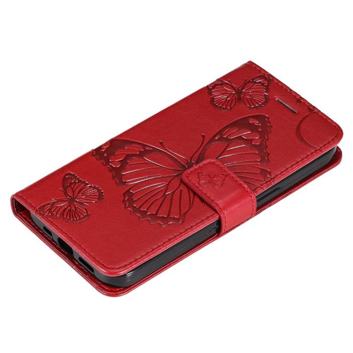 Bild 5, Samsung Galaxy S23 FE Fodral Tryckta Fjärilar Röd