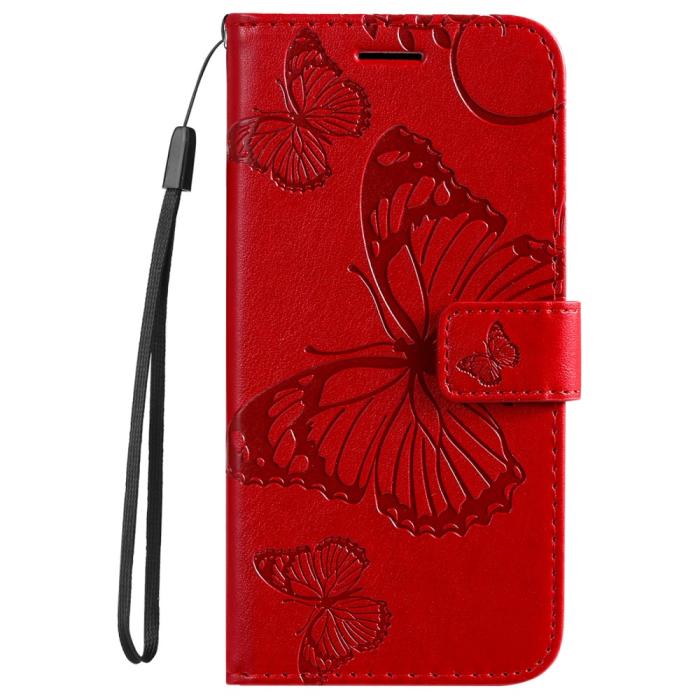 Bild 6, Samsung Galaxy S23 FE Fodral Tryckta Fjärilar Röd