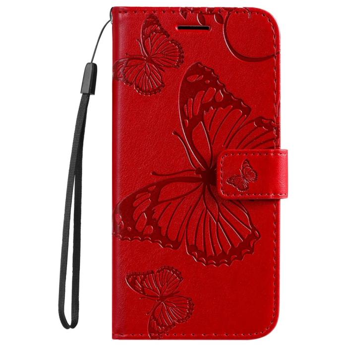 Bild 6, Samsung Galaxy S23 Plus Fodral Tryckta Fjärilar Röd