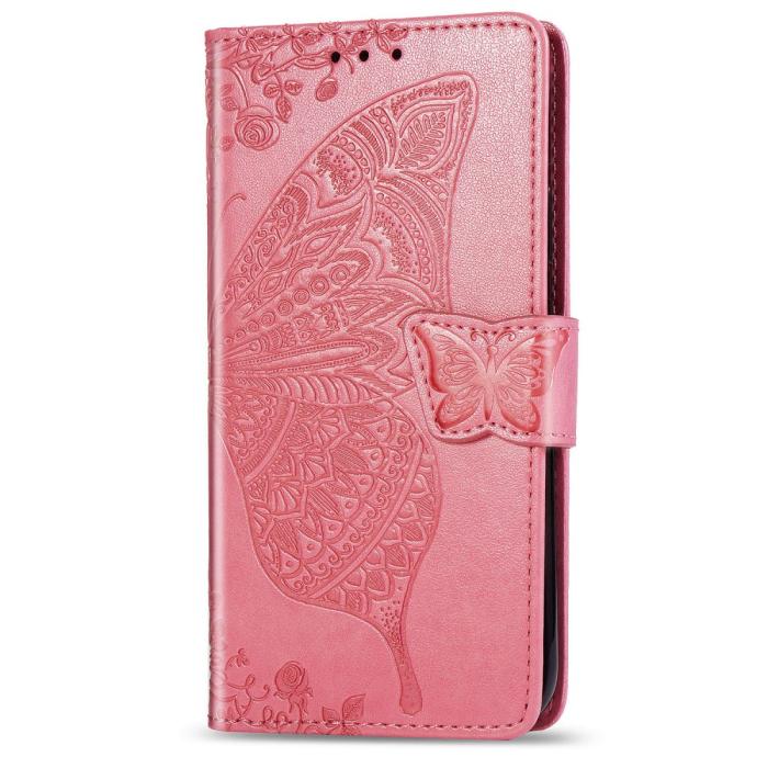 Bild 3, Xiaomi Redmi 9C Fodral Butterfly Rosa