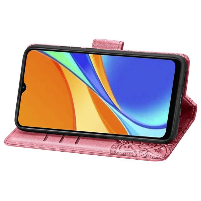 Bild 6, Xiaomi Redmi 9C Fodral Butterfly Rosa
