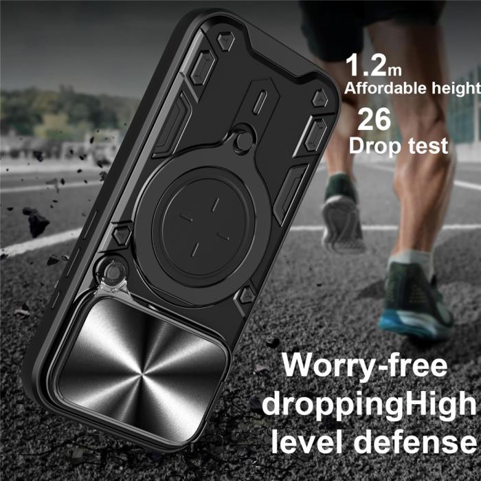 Bild 2, iPhone 17 Pro Skal CamShield Kickstand Hybrid Svart
