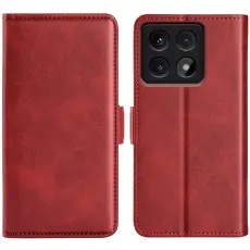 Xiaomi 14T Pro Pl&aring;nboksfodral L&auml;der R&ouml;d