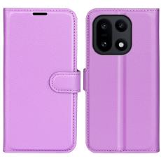 OnePlus 15 Fodral Litchi L&auml;der Lila