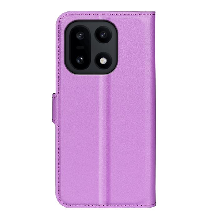 Bild 3, OnePlus 15 Fodral Litchi Läder Lila