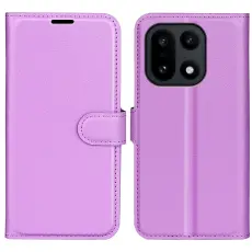 OnePlus 15 Fodral Litchi L&auml;der Lila