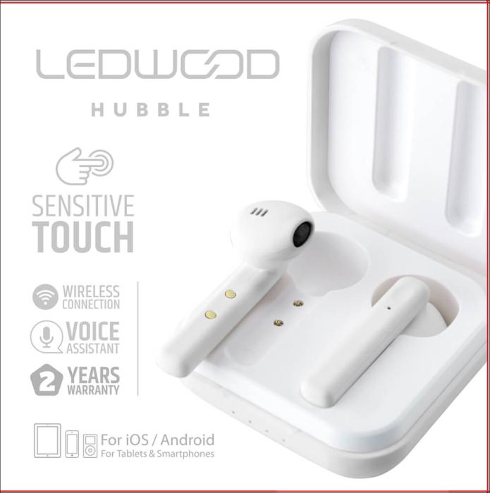 Bild 2, LEDWOOD Hörlur Hubble TWS True Wireless In-Ear Mic Vit