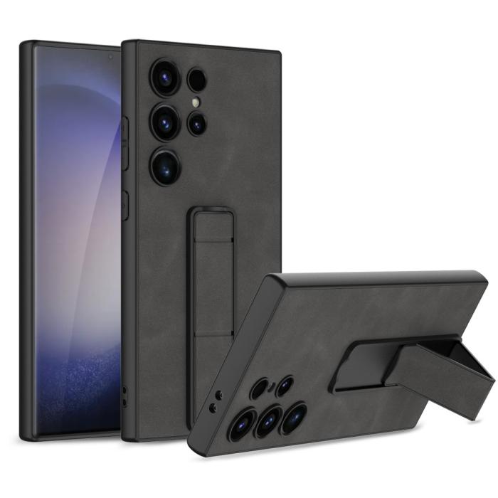 Bild 1, GKK Galaxy S24 Ultra Skal Läder Kickstand Matt Grå
