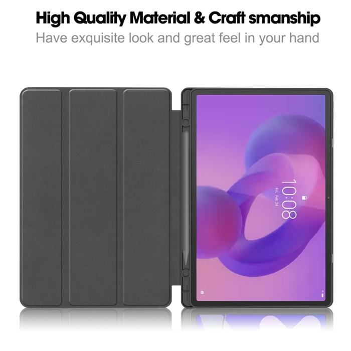 Bild 2, Lenovo Idea Tab Pro Fodral Tri-Fold Läder Svart