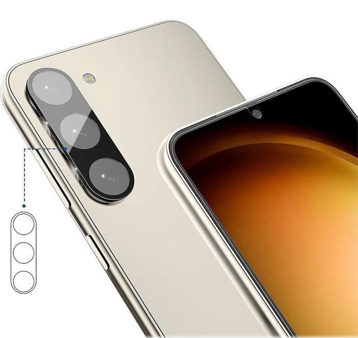 Bild 2, 2-Pack Samsung S25 Linsskydd I Härdat Glas - Svart