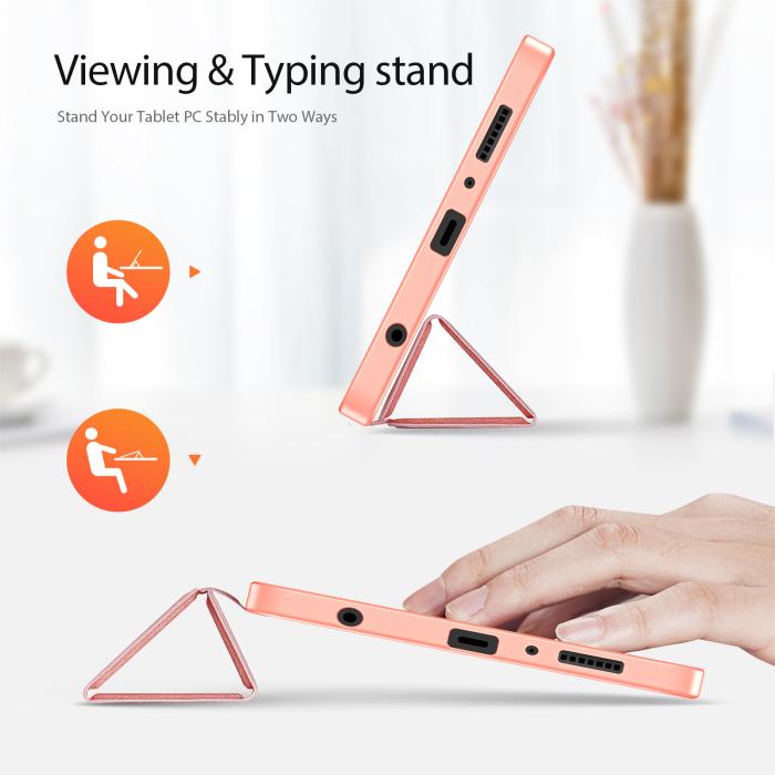 Bild 2, DUX DUCIS Galaxy Tab A11 / A9 Fodral DOMO Tri-Fold Rosa