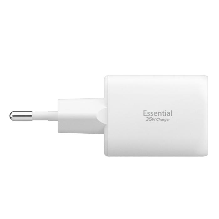 Bild 3, Spigen 35W Väggladdare USB-C / USB-A Essential Vit