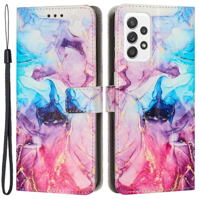 Bild 1, Samsung Galaxy A23 5G Fodral Marmor Blå/Lila