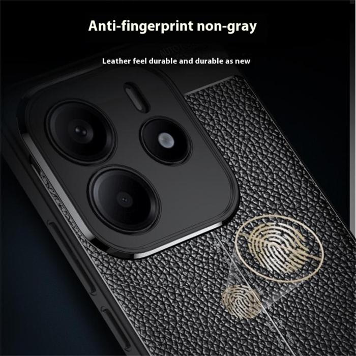 Bild 6, Xiaomi Redmi Note 14 5G Skal Litchi Textur Svart