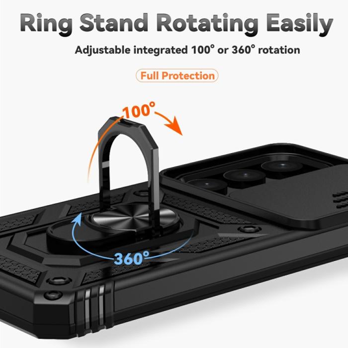 Bild 6, Samsung Galaxy S25 Plus Skal Hybrid Ring CamShield Svart
