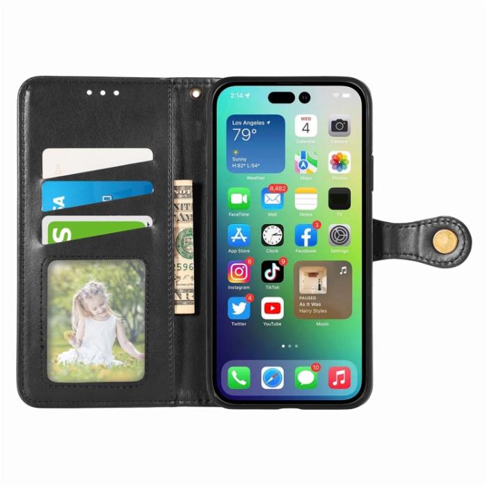 Bild 3, iPhone 15 Pro Fodral Solid Med Magnetisk Mässing Svart