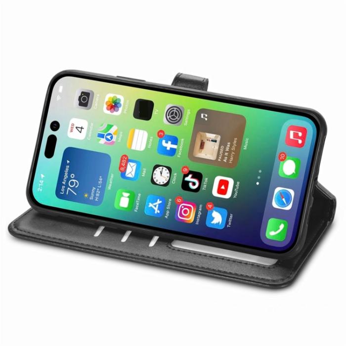 Bild 4, iPhone 15 Pro Fodral Solid Med Magnetisk Mässing Svart