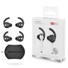 AHASTYLE AirPods 2/1 2-PACK &Ouml;ronpluggar Silikon Storlek S Svart