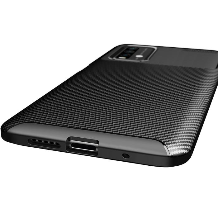 Bild 3, Xiaomi Redmi 9T - Kolfiber Textur Skal - Svart