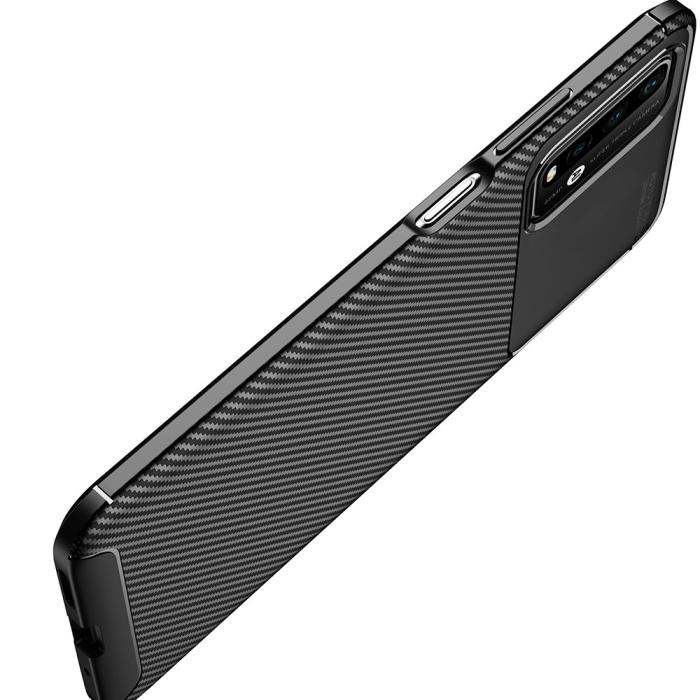 Bild 4, Xiaomi Redmi 9T - Kolfiber Textur Skal - Svart