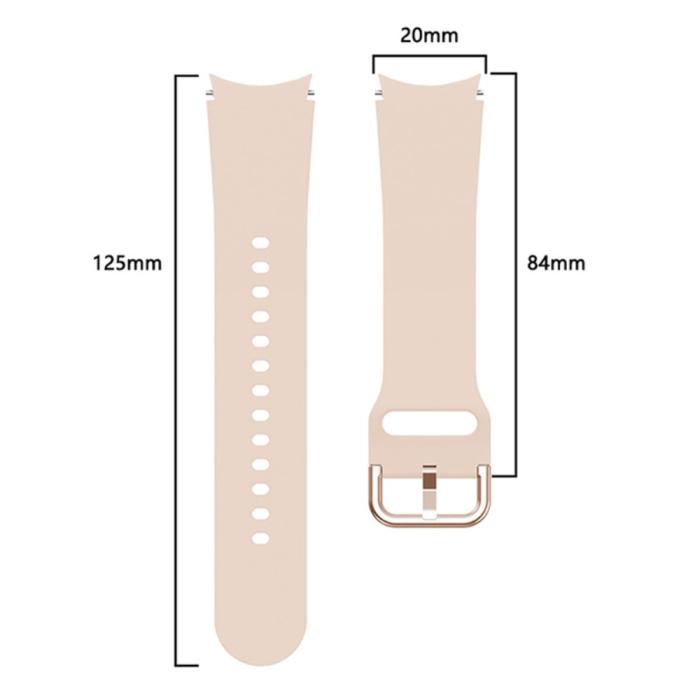Bild 4, Silikon Armband För Galaxy Watch 4/5/5 Pro/6/7/FE Ljus Rosa