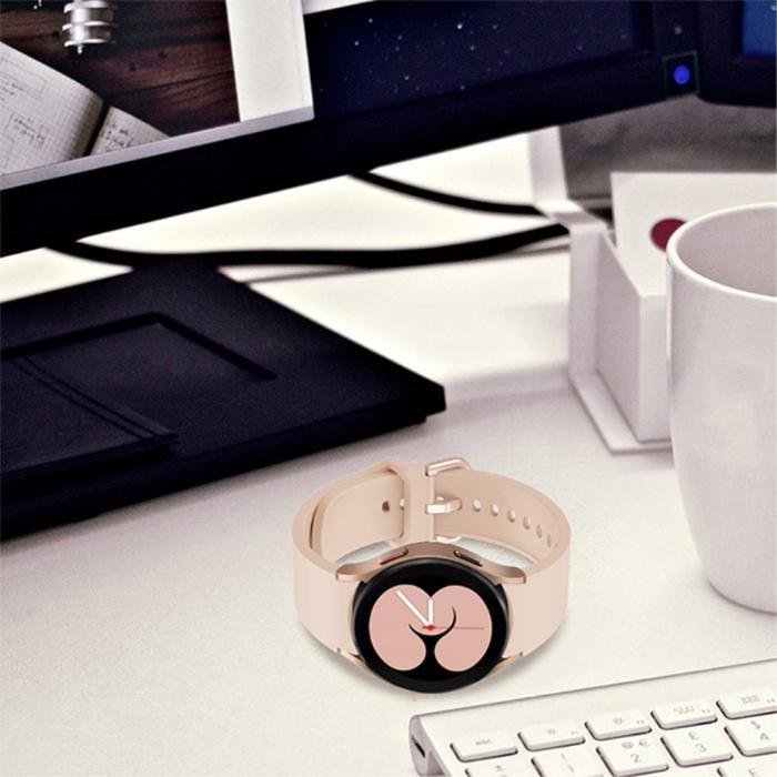 Bild 6, Silikon Armband För Galaxy Watch 4/5/5 Pro/6/7/FE Ljus Rosa