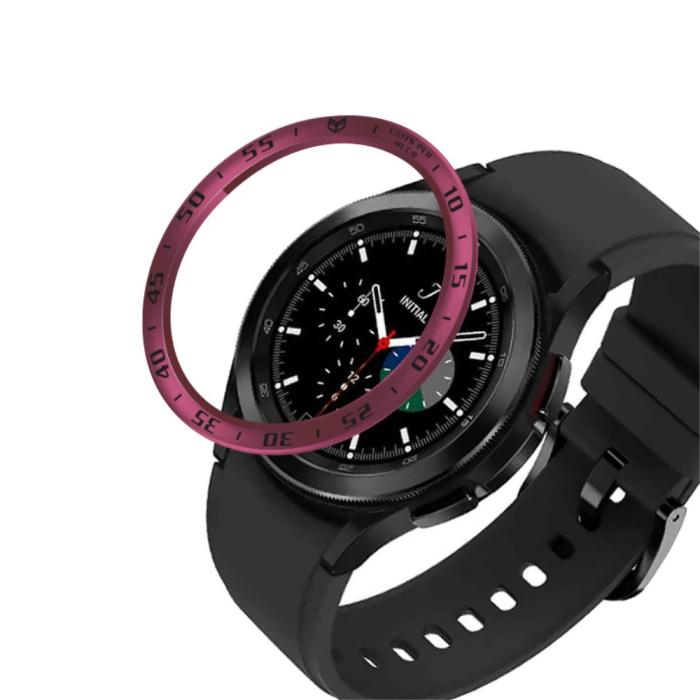 Bild 1, Bezel Skyddande Ring Galaxy Watch4 Classic 46mm - Vinröd/Svart