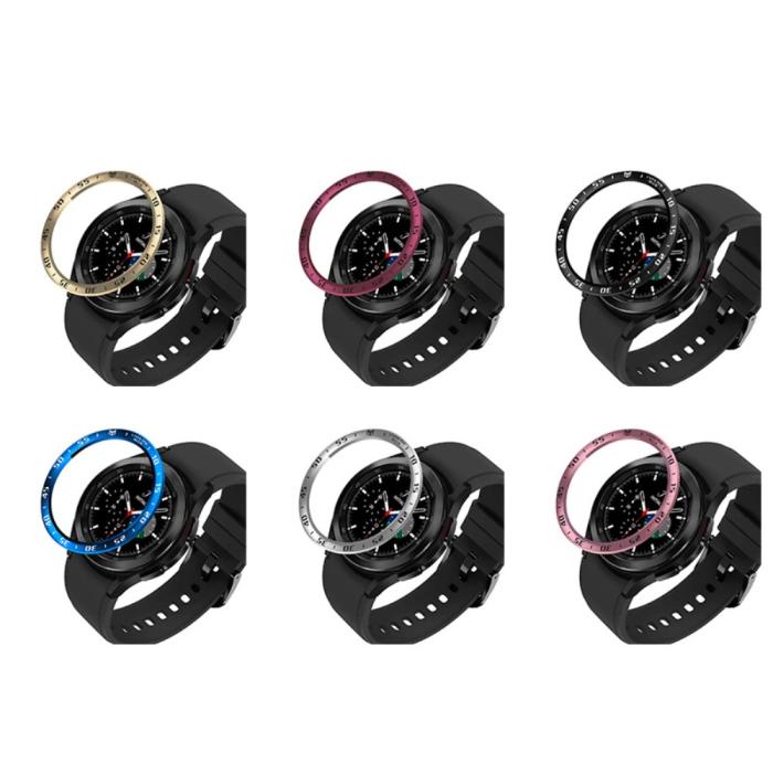 Bild 3, Bezel Skyddande Ring Galaxy Watch4 Classic 46mm - Vinröd/Svart