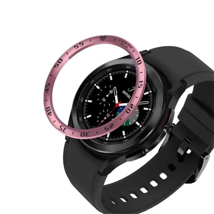 Bild 1, Bezel Skyddande Ring Galaxy Watch4 Classic 46mm - Roséguld/Svart