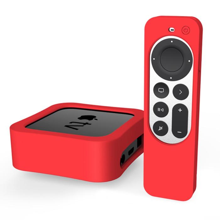 Bild 1, Apple TV 4K 2021 Silikonskal För Kontroll  Box - Röd