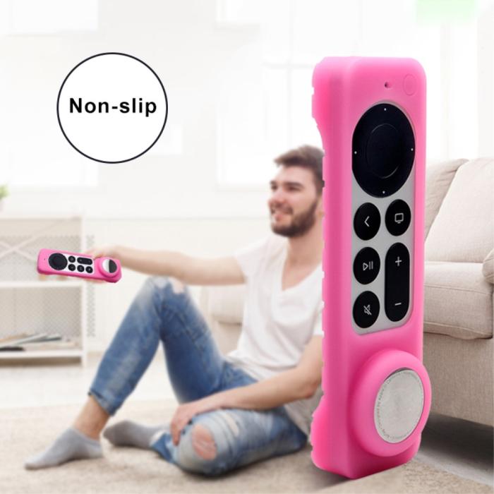 Bild 4, Apple TV 4K (2021) 2in1 Silikonskal Med Plats För AirTag - Svart