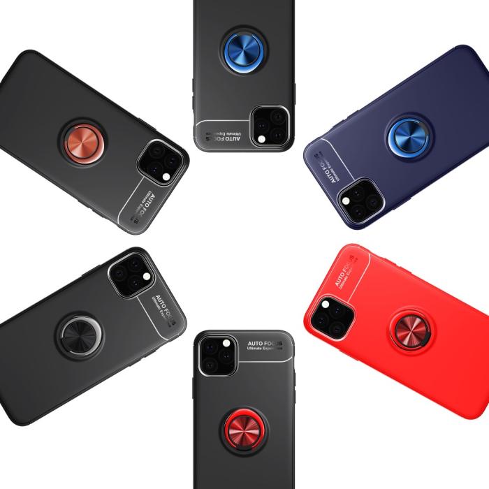 Bild 4, iPhone 11 - Ring Skal - Funkar med magnethållare - Svart/Blå