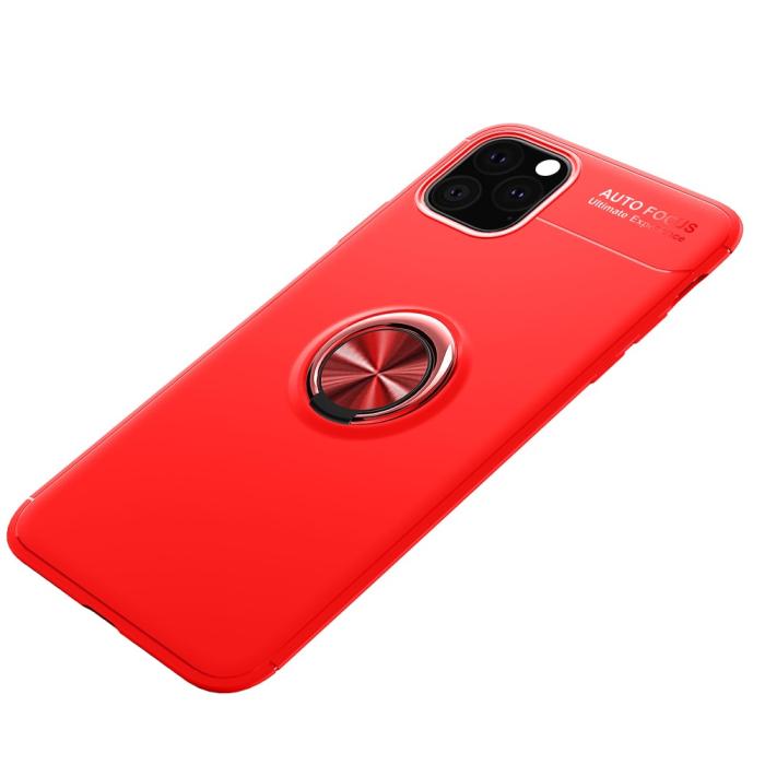 Bild 2, iPhone 11 - Ring Skal - Funkar med magnethållare - Röd