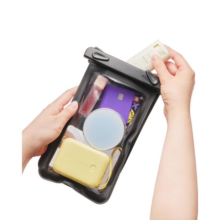 Bild 6, Spigen Universal Vattentät Väska Svart / Transparent