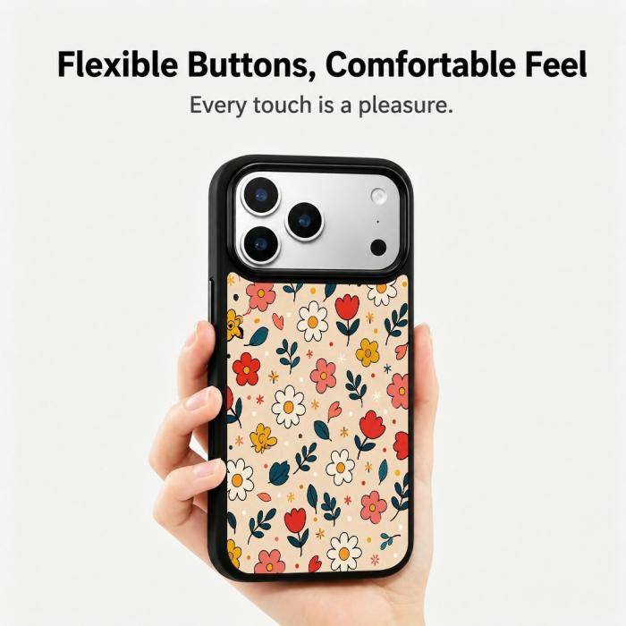 Bild 2, iPhone 18 Pro Max/17 Pro Max Skal MagSafe UV-Mönster Blommor