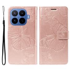 Xiaomi 17T Fodral L&auml;der Fj&auml;rilar Ros&eacute;guld