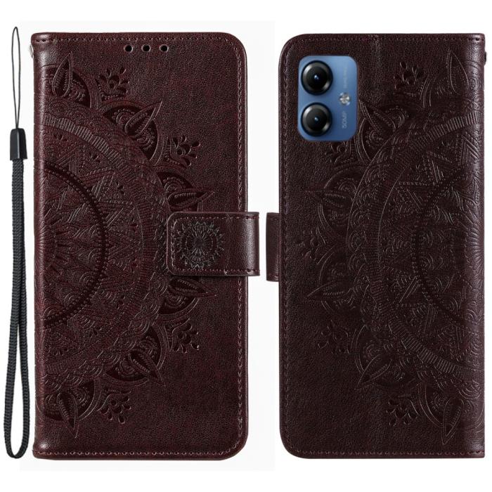 Bild 1, Motorola Moto G54 5G Fodral Mandala Läder Brun