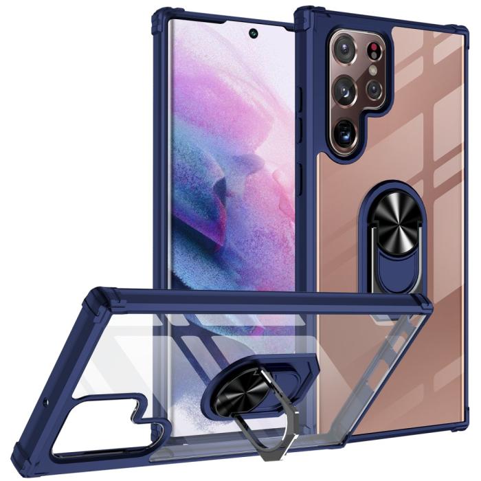 Bild 1, Samsung Galaxy S22 Ultra Skal Shockproof Ring Blå