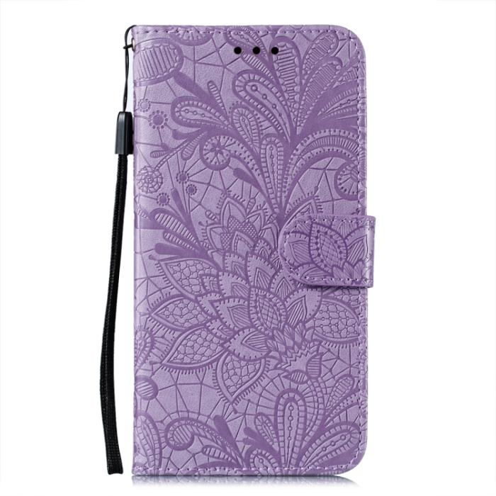 Bild 2, Samsung Galaxy S22 Fodral Flower Textur Lila