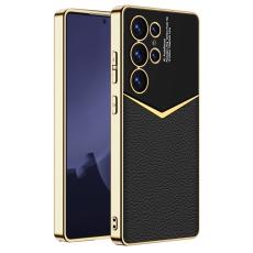 GKK Galaxy S25 Ultra Skal L&auml;der Hybrid Electroplate Svart